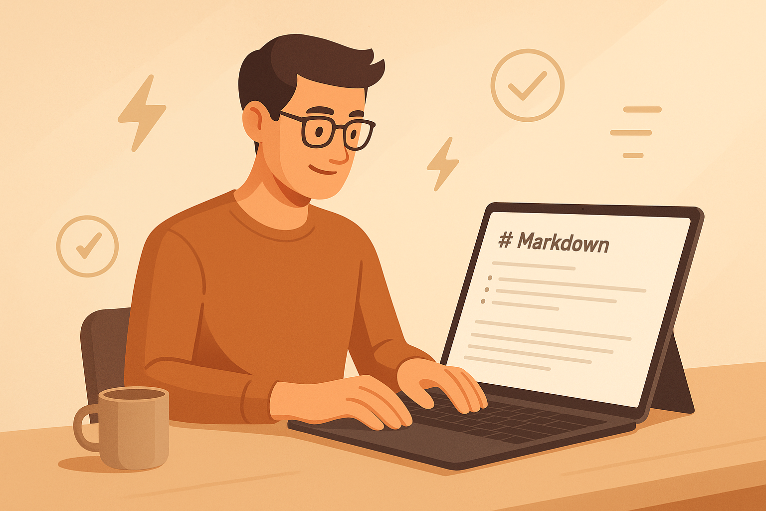 Productivity concept with Markdown